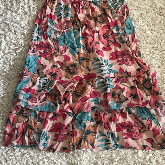 Kindom Skirt Pink Blue Floral Ruffle Size Medium - Picture 2 of 8